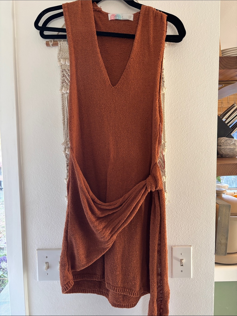 Free People Rust Orange Knit Swim Coverup